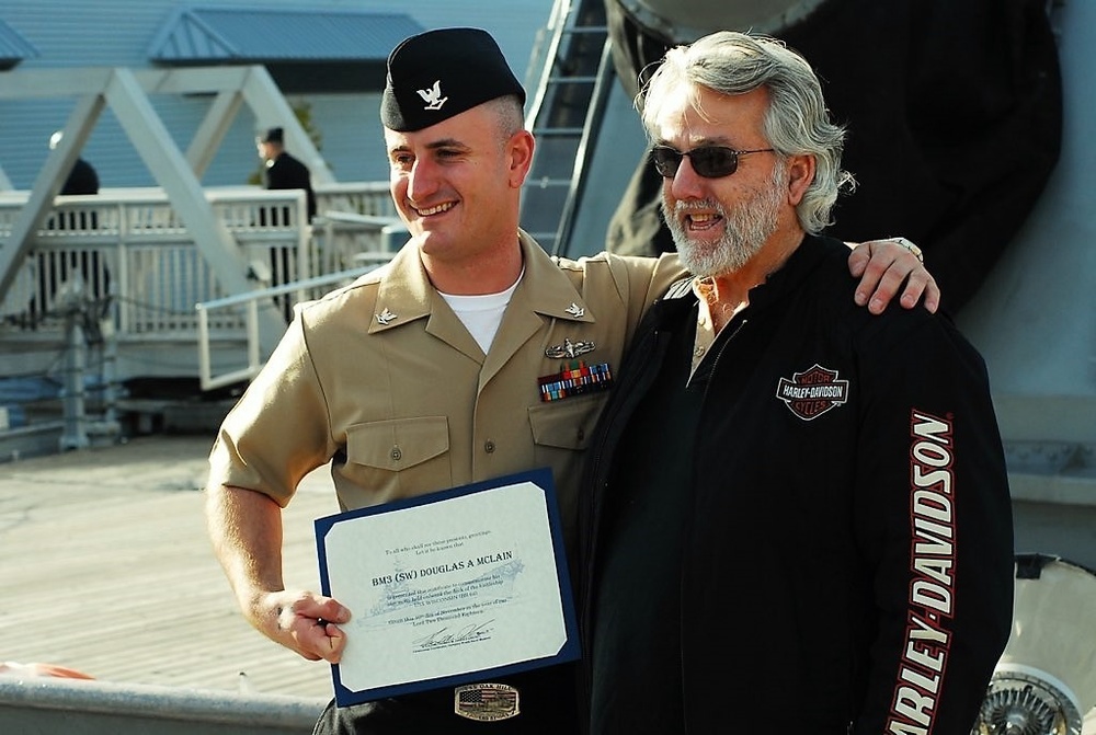 Afternoon re-enlistment aboard the USS Wisconsin (BB 64)