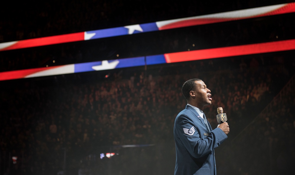 Airmen shine during VGK Military Appreciation Game