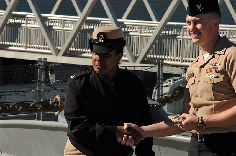 Afternoon re-enlistment aboard the USS Wisconsin (BB 64)