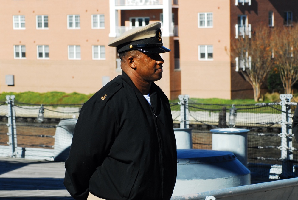 Afternoon re-enlistment aboard the USS Wisconsin (BB 64)