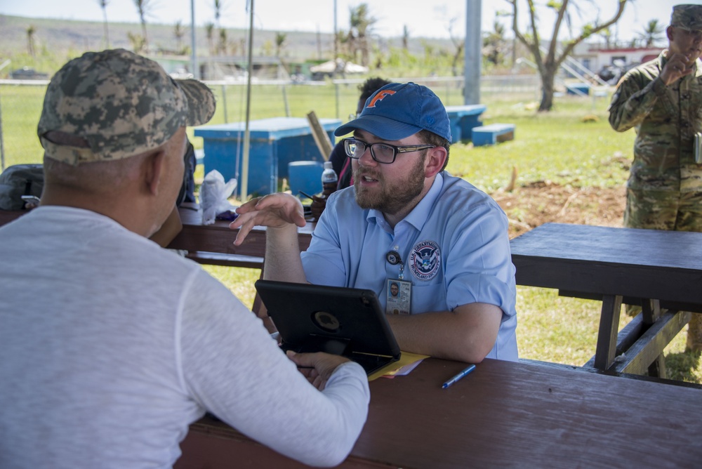 Disaster Survivor Registers for FEMA Assistance after Super Typhoon Yutu