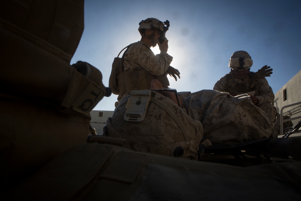 Marines of 1/8 perform urban clearing operations during ITX 1-19