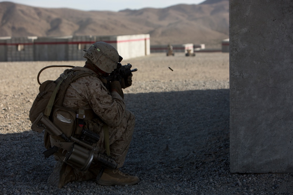 U.S. Marines conduct live fire MOUT