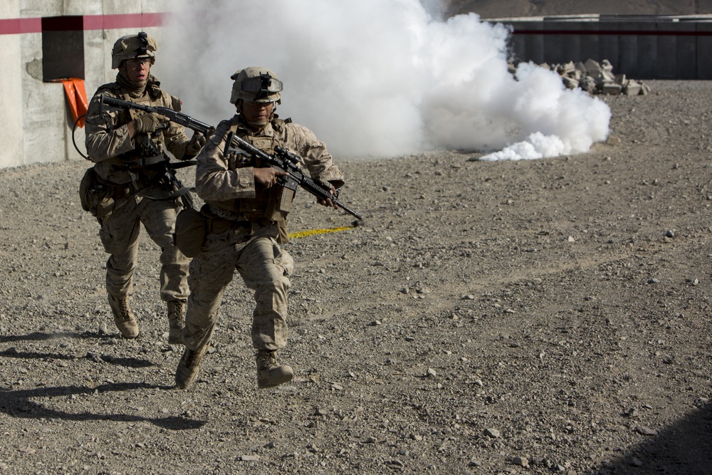 U.S. Marines conduct live fire MOUT