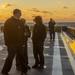 Sailors at Sunset on Flight Deck