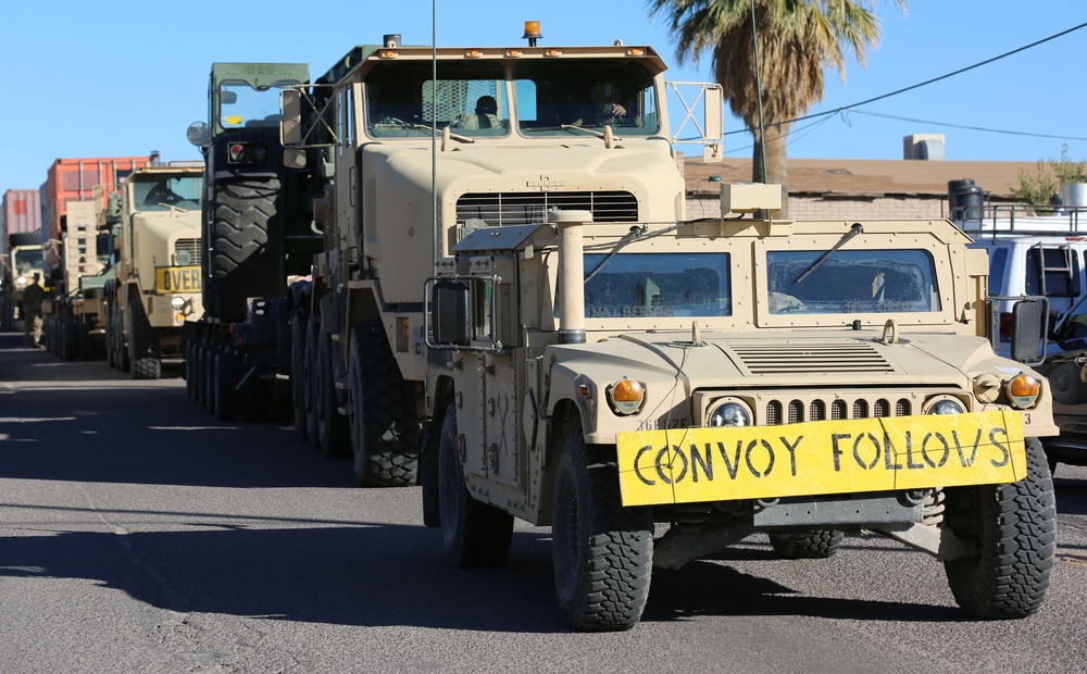 87th Sapper Company conducts convoy movement in Arizona to support CBP