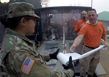 149th Chemical Company runs decontamination line in Paradise, CA