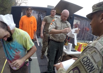 149th Chemical Company runs decontamination line in Paradise, CA