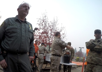 149th Chemical Company runs decontamination line in Paradise, CA