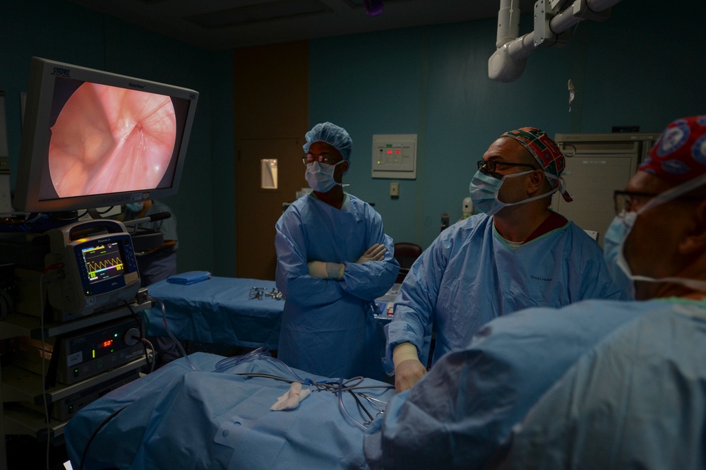 USNS Comfort Surgeons Repair a Hernia Aboard the Ship Off the Coast of Colombia