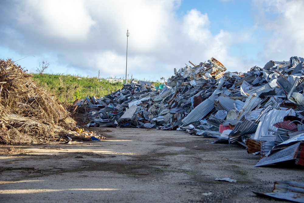 Debris Piles from Super Typhoon Yutu