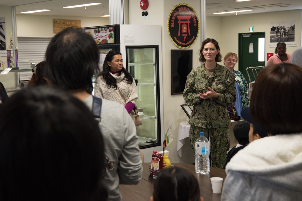 Children take a tour of Naval Beach Unit 7 facilities