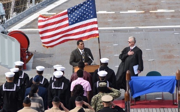Naval museum hosts a naturalization ceremony