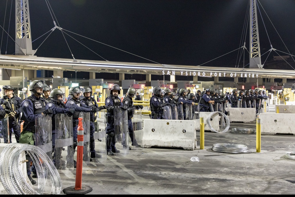 U.S. Customs and Border Protection officials temporarily suspended some operations at the San Ysidro port of entry early Monday morning