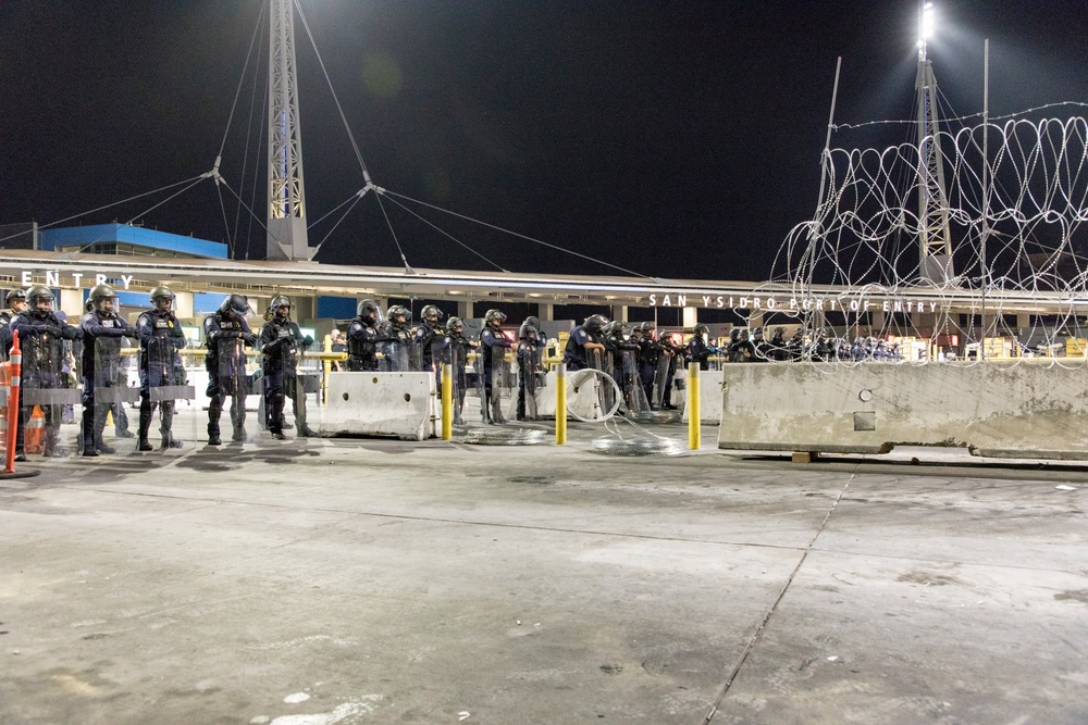 U.S. Customs and Border Protection officials temporarily suspended some operations at the San Ysidro port of entry early Monday morning