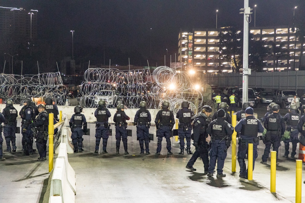 U.S. Customs and Border Protection officials temporarily suspended some operations at the San Ysidro port of entry early Monday morning