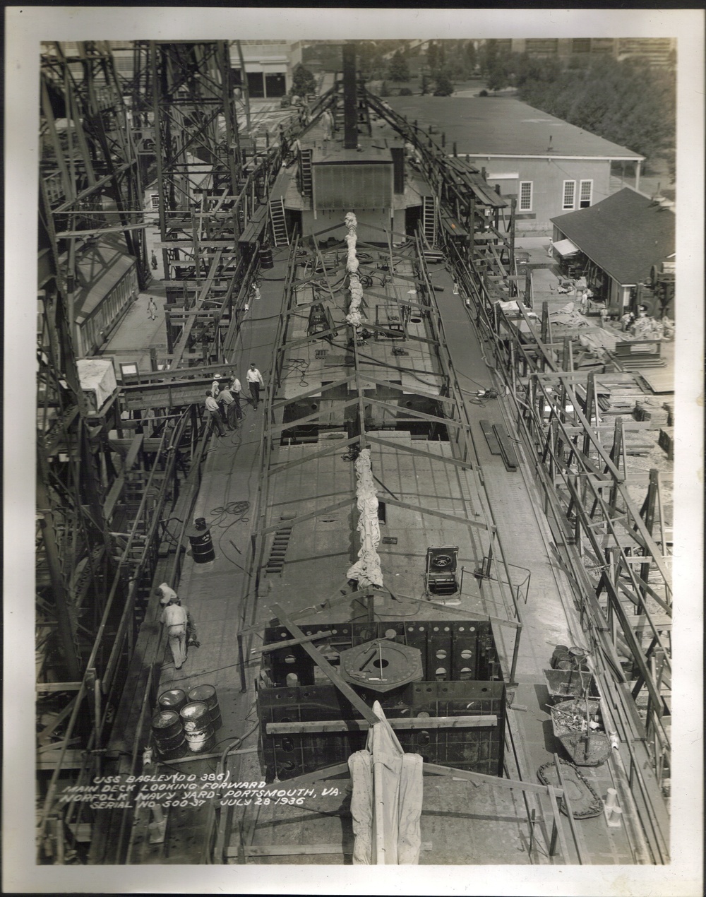 USS Bagley during construction-circa 1936