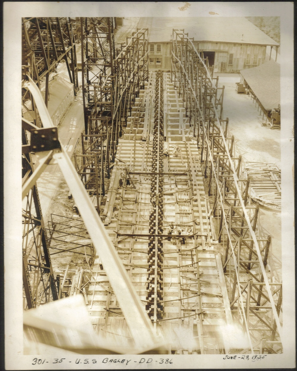 USS Bagley during construction-Circa 1935