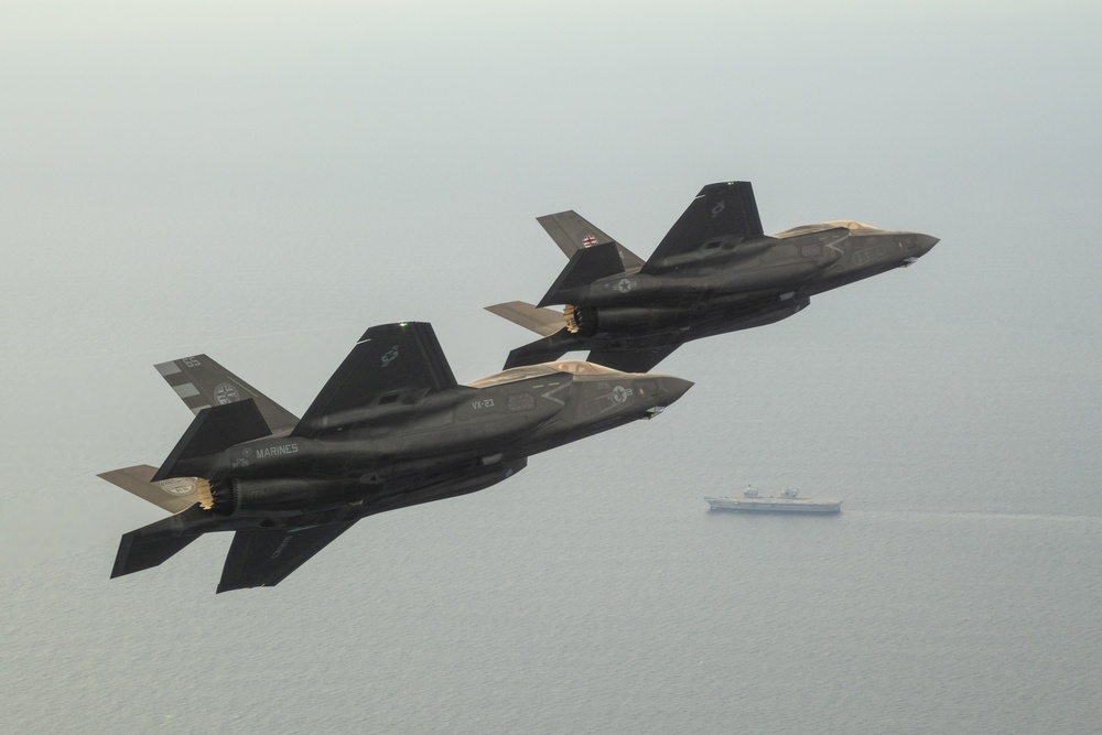 F-35B Lightning II from the F-35 Integrated Test Force (ITF) onboard HMS Queen Elizabeth