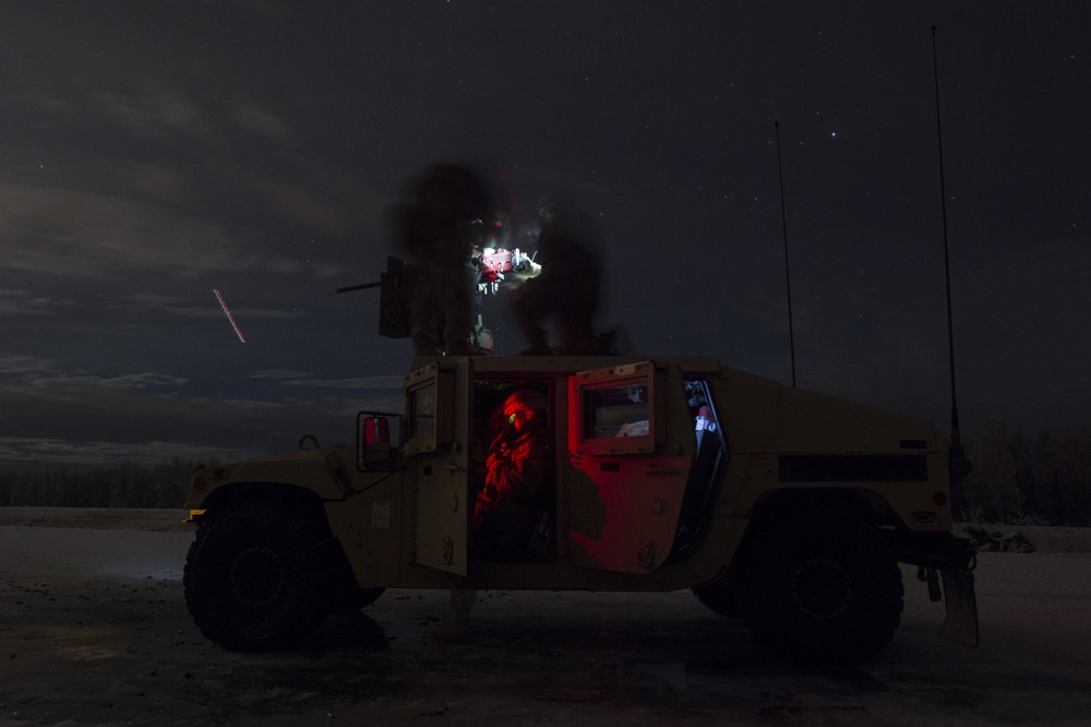 '3 Geronimo' paratroopers hone their skills in mounted night live-fire at JBER