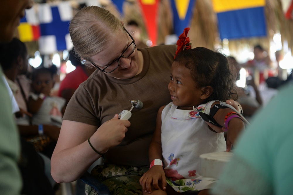 USNS Comfort Personnel Treat Patients at a Land-based Medical Site, in Colombia