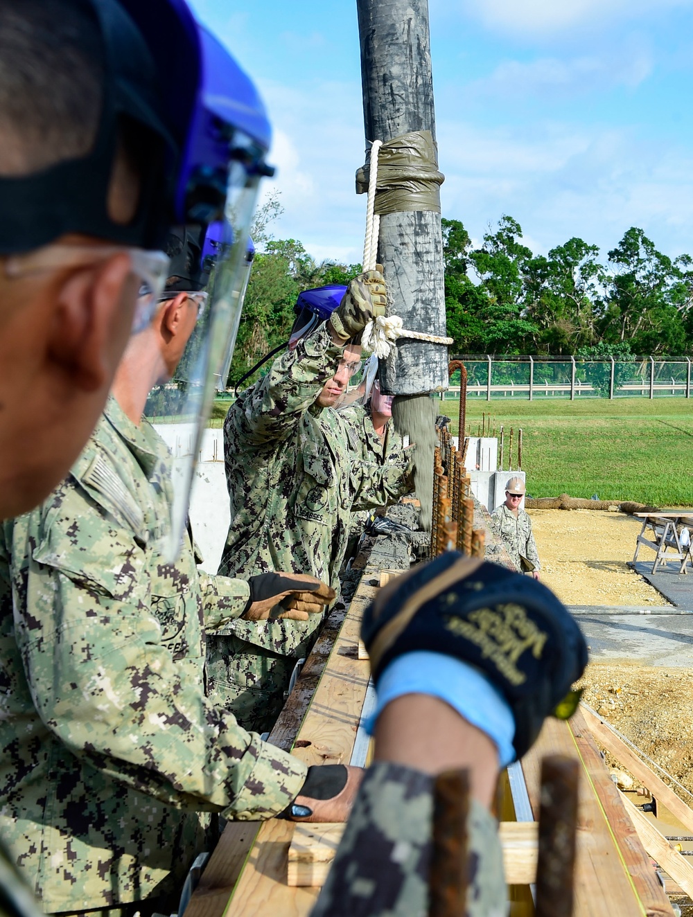 NMCB-3 Seabees Pour Concrete for K-Span Project