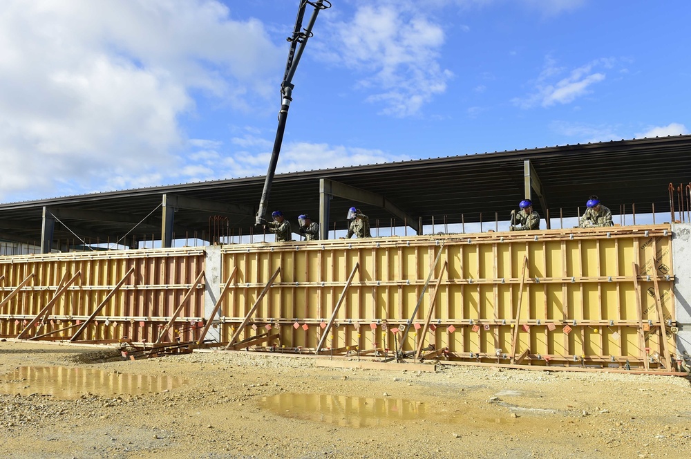 NMCB-3 Seabees Pour Concrete for K-Span Project