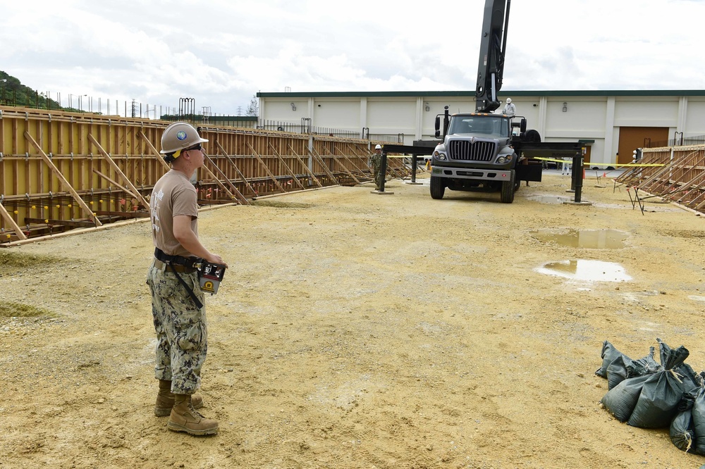 NMCB-3 Seabees Pour Concrete for K-Span Project