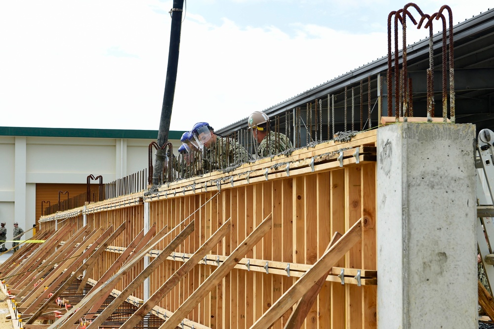 NMCB-3 Seabees Pour Concrete for K-Span Project