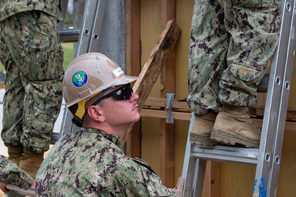 NMCB-3 Seabees Pour Concrete for K-Span Project