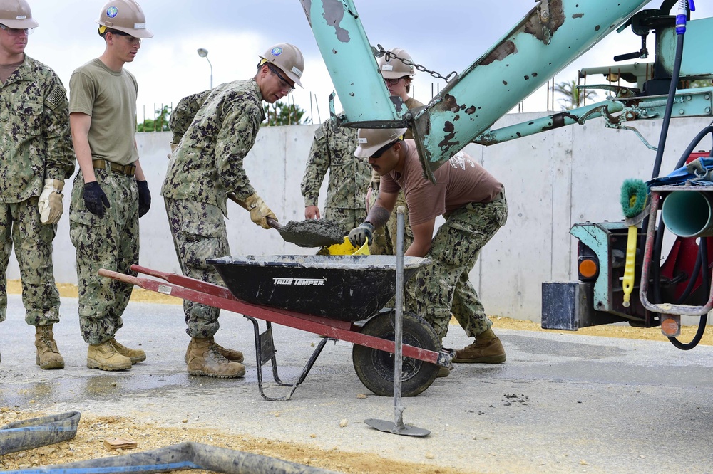 NMCB-3 Seabees Pour Concrete for K-Span Project