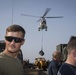 U.S. Marines and Sailors resupply at sea