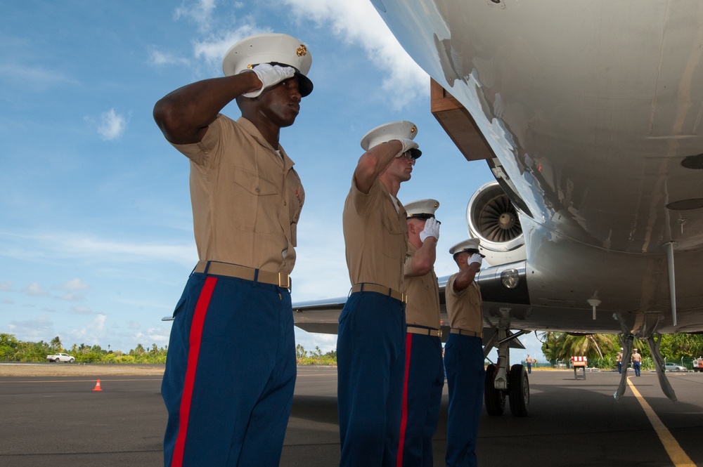 DPAA repatriation ceremony in the Republic of Kiribati for Tarawa unknowns