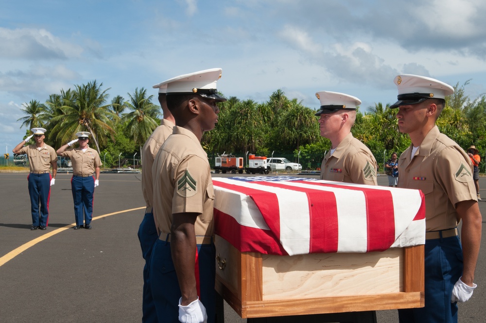 DPAA repatriation ceremony in the Republic of Kiribati for Tarawa unknowns