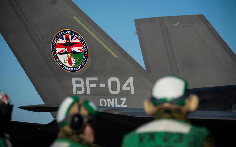 BF4 Flight 536, Maj Michael Lippert test aboard HMS Queen Elizabeth.  The F-35 Pax River Integrated Test Force is testing aboard the HMS Queen Elizabeth for phase two of the First of Class Flight Trails(Fixed Wing) from British Queen Elizabeth Class carri