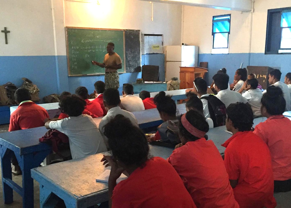 NMCB 1 Teach Students in the Marshall Islands