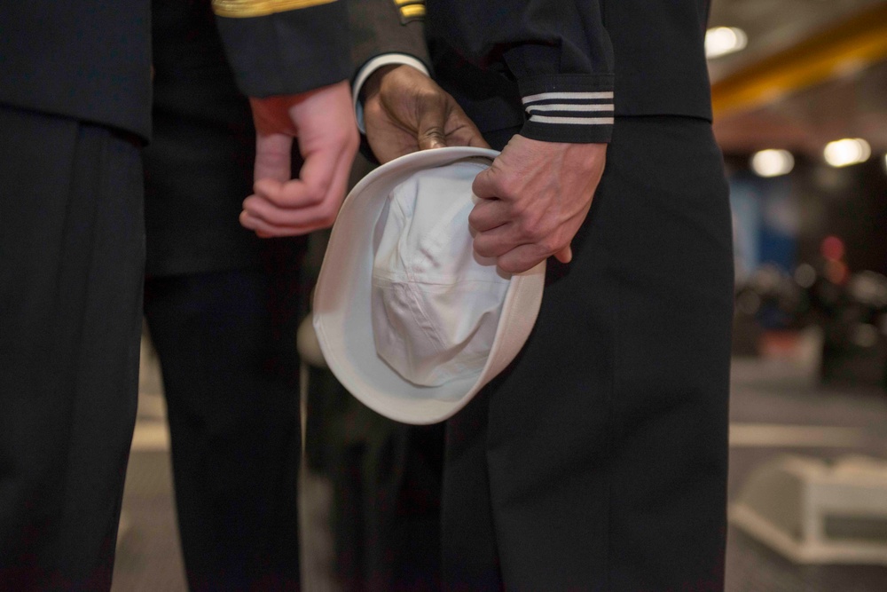 Sailors Conduct Uniform Inspection