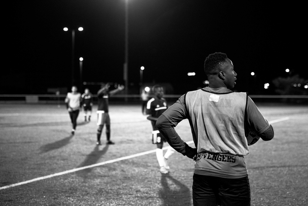 GHWB Sailors Play Soccer