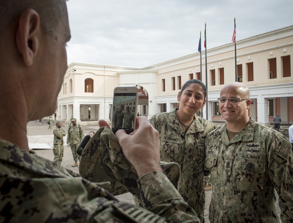 CNO and MCPON visit Sailors in Naples Thanksgiving Week