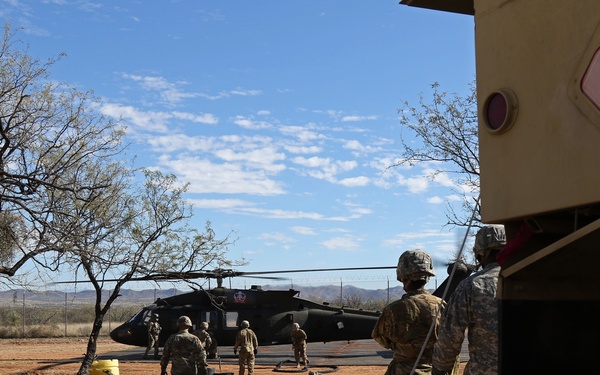 227th CSC refuel helicopters at Border