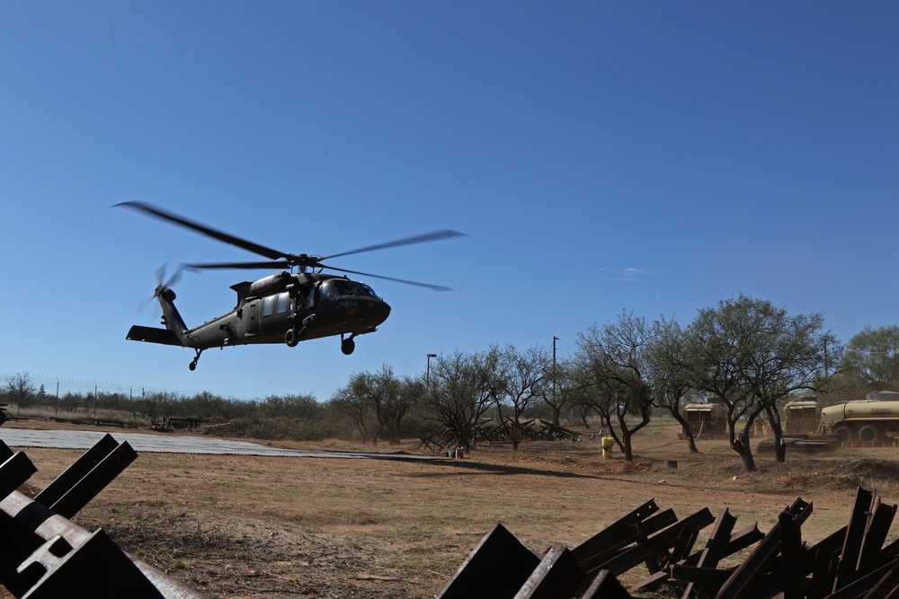 227th CSC refuel helicopters at Border