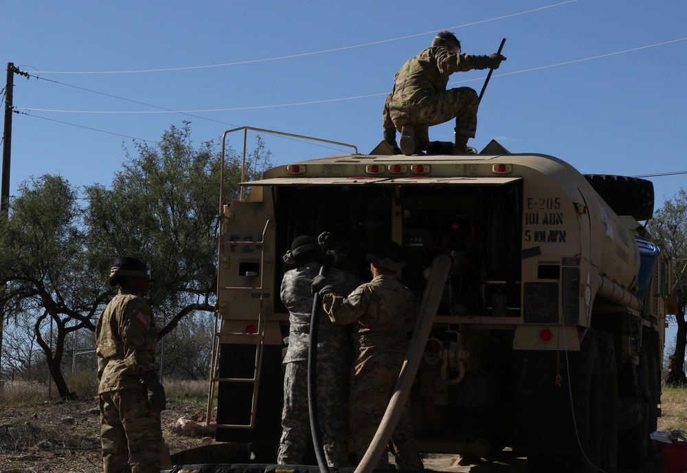 227th CSC refuel helicopters at Border