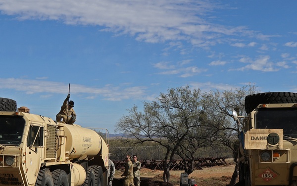 227th CSC refuel helicopters at Border