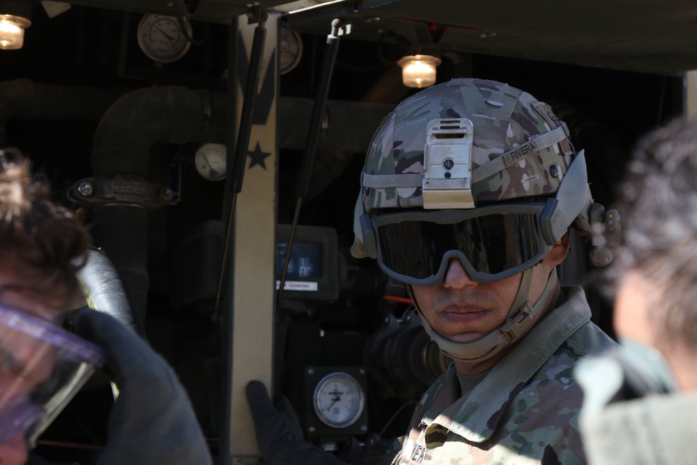 227th CSC refuel helicopters at Border