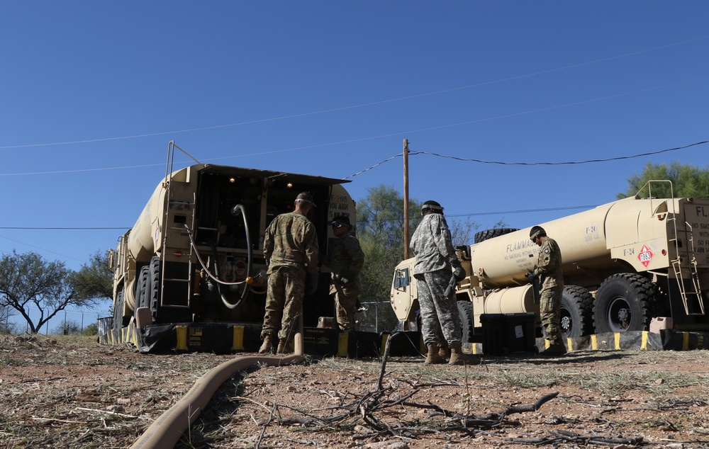 227th CSC refuel helicopters at Border