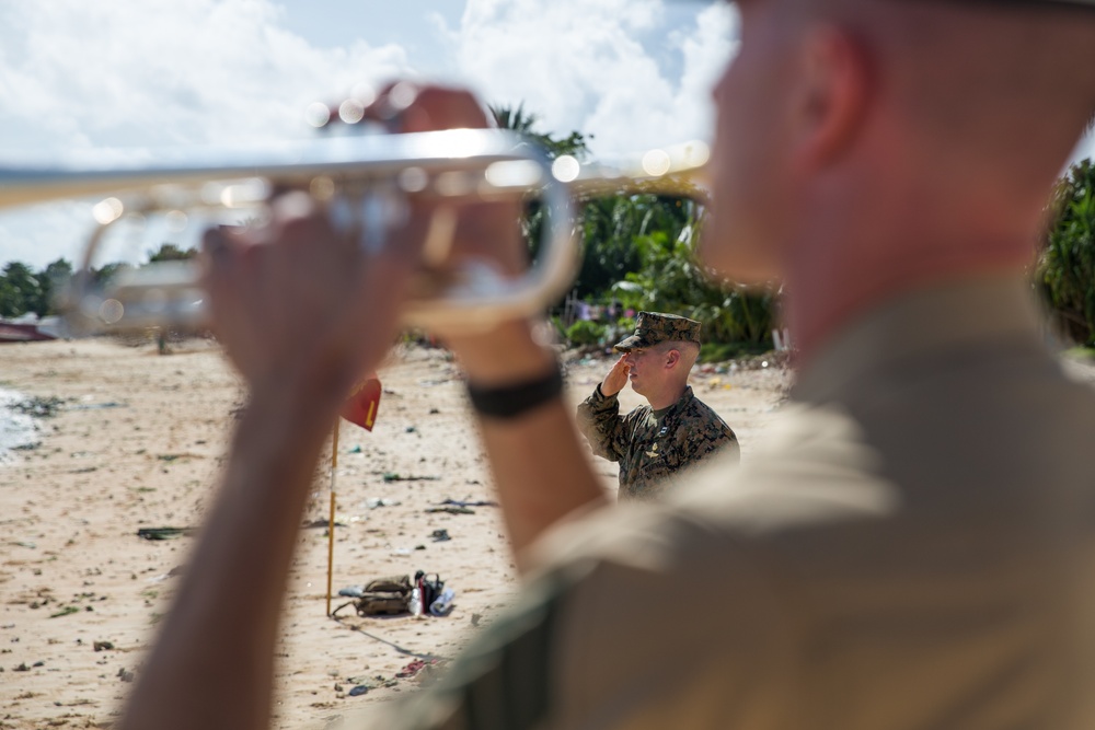 Promotion Ceremony at Original Battle of Tarawa Site