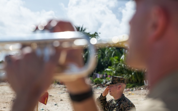Promotion Ceremony at Original Battle of Tarawa Site