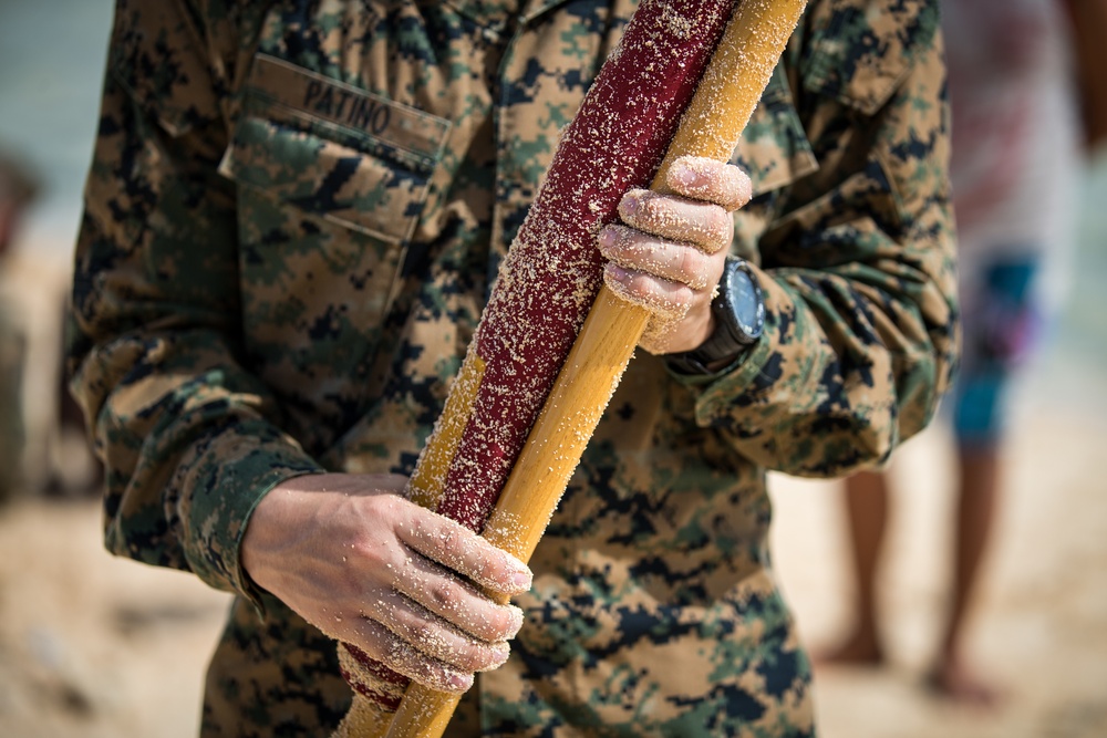 Promotion Ceremony at Original Battle of Tarawa Site