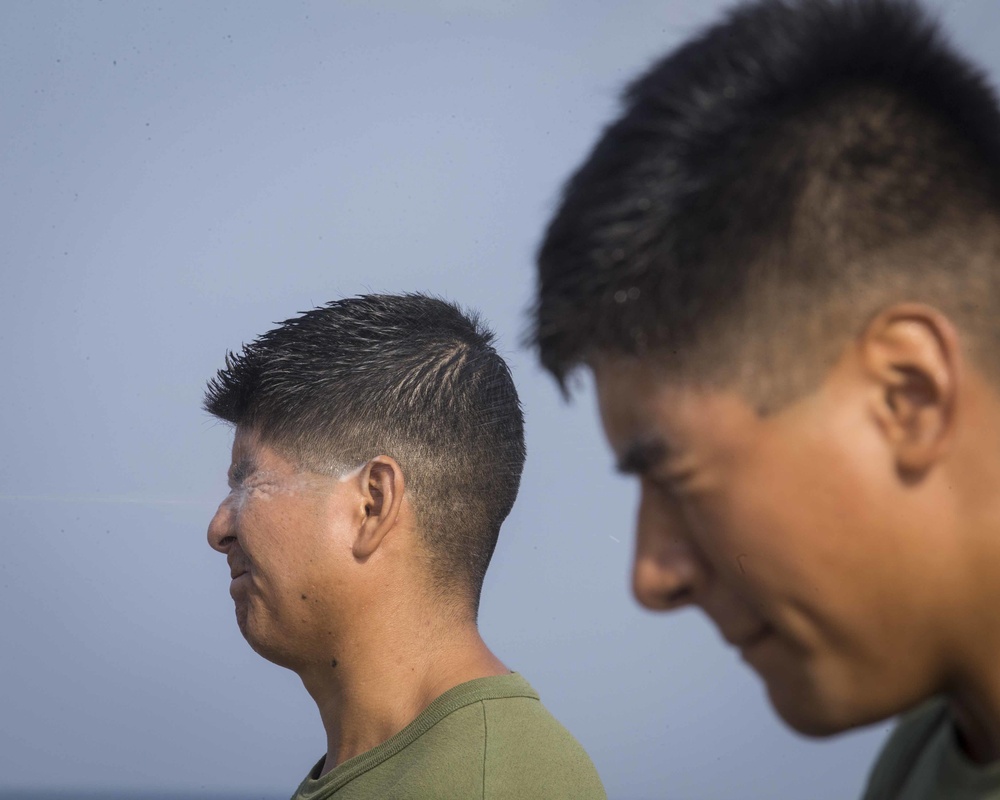 Marines endure the OC Spray Confidence Course