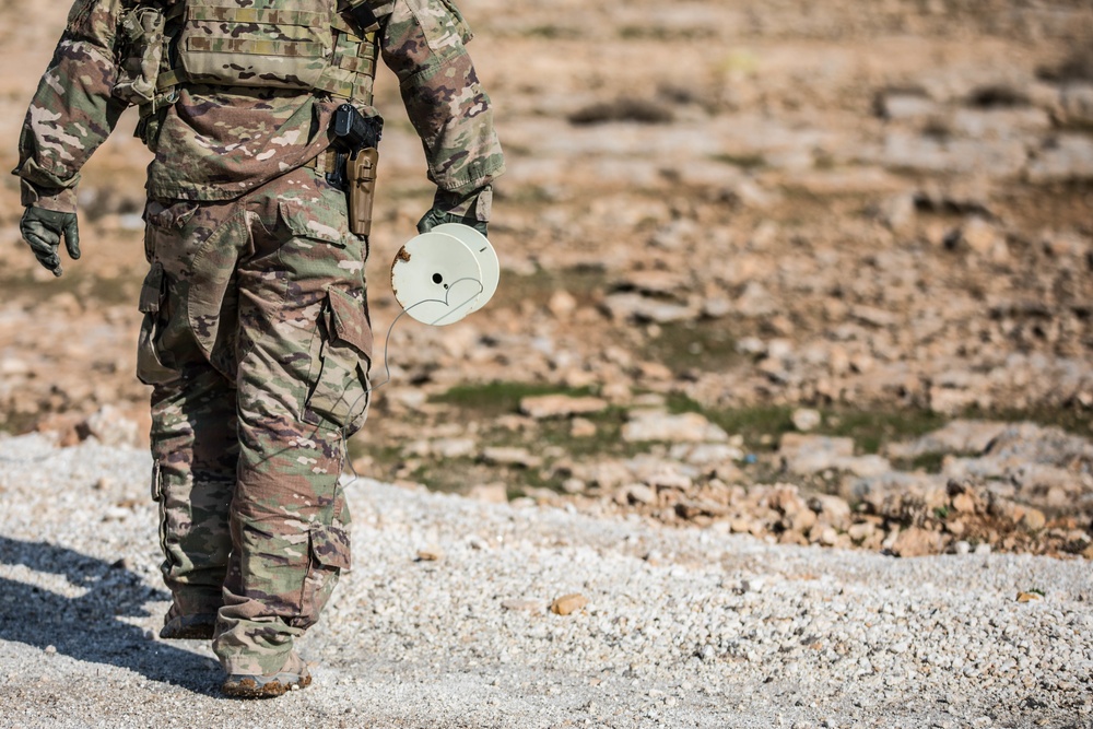 Explosive Ordnance Disposal Technicians Destroy Unexploded Ordnance